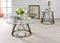 Perjan Coffee Table, Antique Brass & Clear Glass